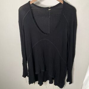 Free People Waffle Thermal Shirt